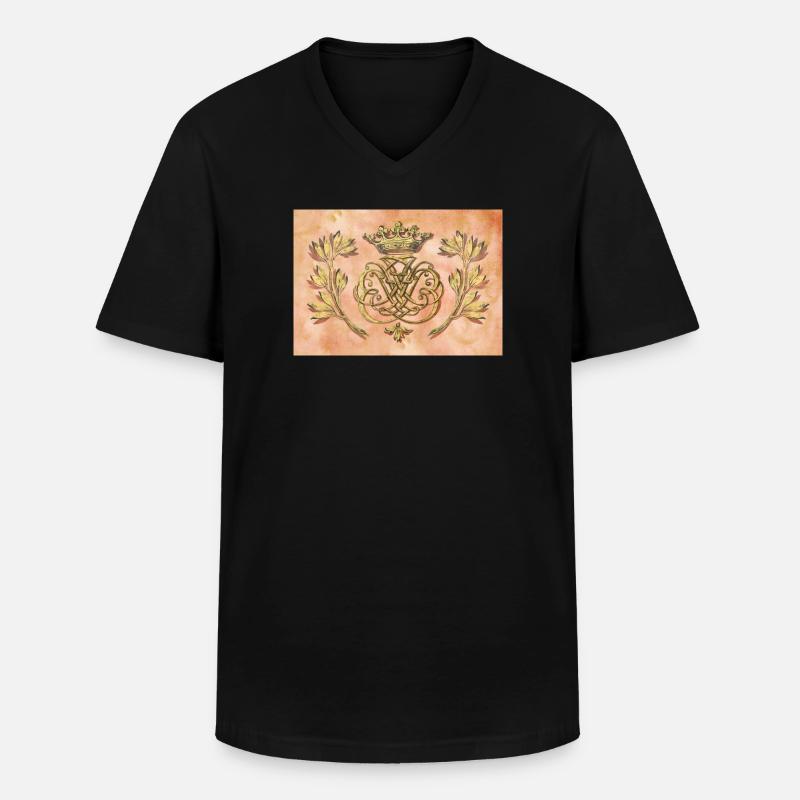 Bach Siegel / Monogramm / Wappen / Insignien - Männer-T-Shirt mit V-Ausschnitt - Schwarz