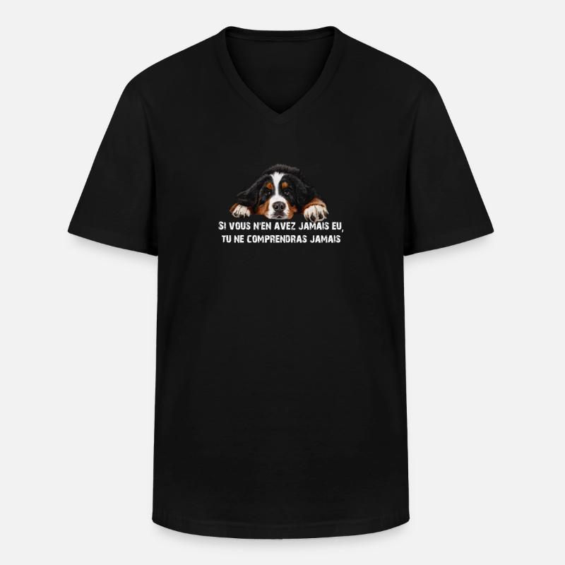 Berner Sennenhund - Männer-T-Shirt mit V-Ausschnitt - Schwarz