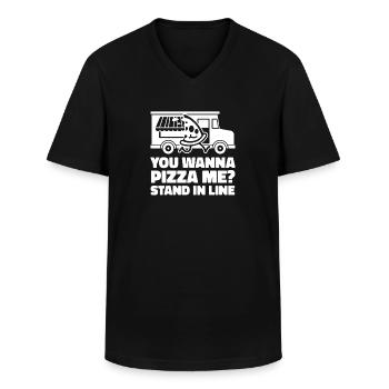 Pizza de rue - T-shirt col V Homme - noir - Devant - AI Model Male 178 dark (178cm)
