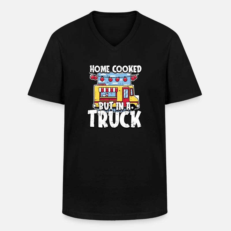 Straßenessen Witzig - Männer-T-Shirt mit V-Ausschnitt - Schwarz