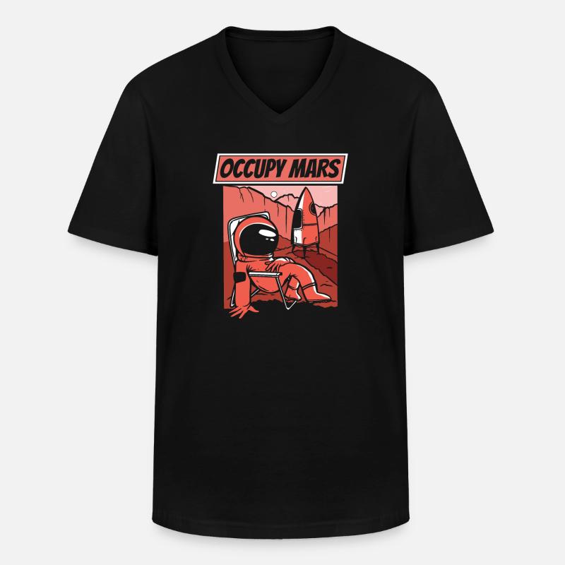 Weltraum Weltall Occupy Mars - Männer-T-Shirt mit V-Ausschnitt - Schwarz