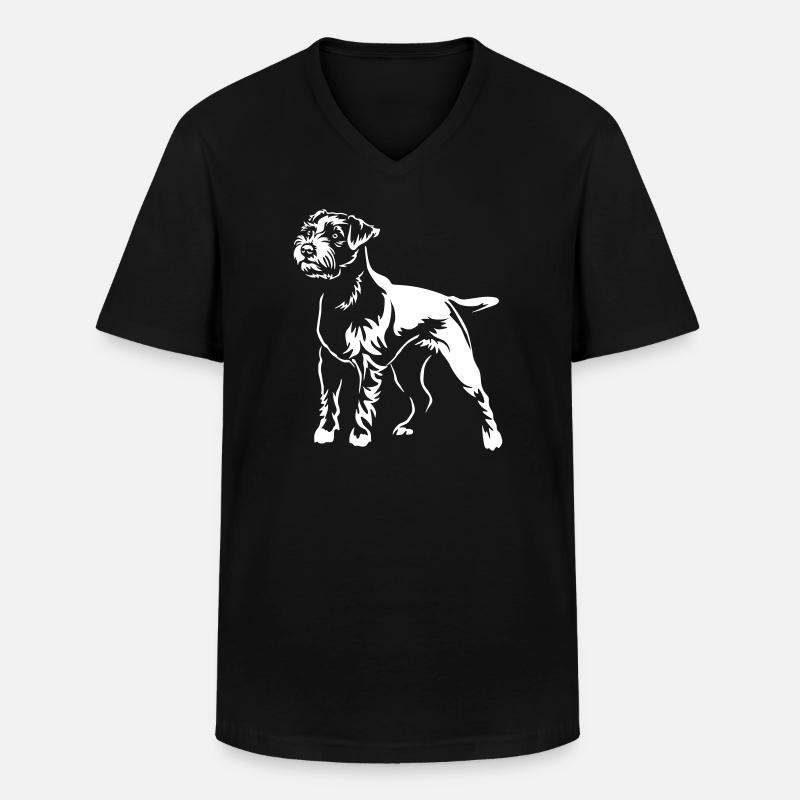 Parson Russell Terrier « BlackEdition » - T-shirt col V Homme - noir