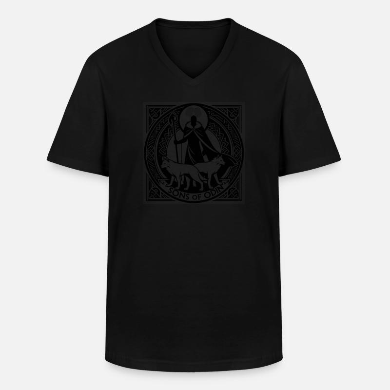Söhne Odins - Männer-T-Shirt mit V-Ausschnitt - Schwarz