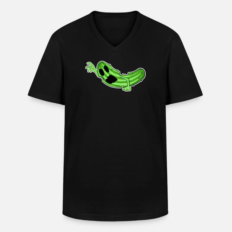 Zombie Gurke Horror - Männer-T-Shirt mit V-Ausschnitt - Schwarz