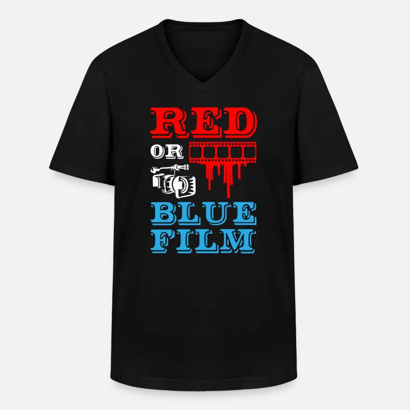 Red Or Blue Film - Männer-T-Shirt mit V-Ausschnitt - Schwarz
