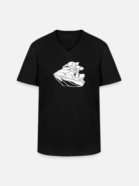 Jet Ski Shark - Men's V-Neck T-Shirt - black