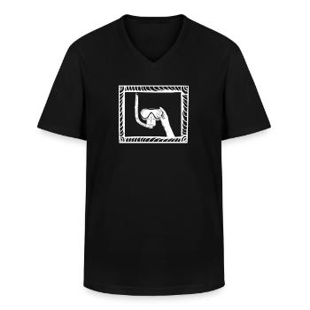 Plongeur Plongeur - T-shirt col V Homme - noir - Devant - AI Model Male 178 dark (178cm)