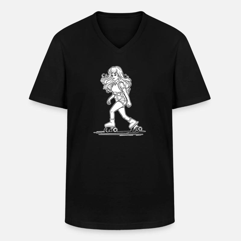 Roller Skates Roller Skating - Men's V-Neck T-Shirt - black