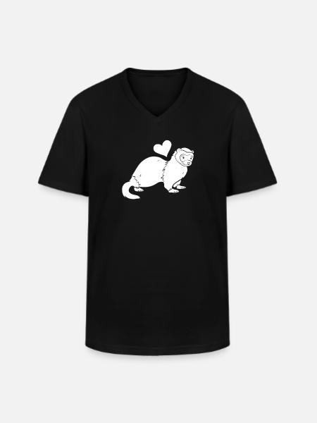 Ferret Ilti's Heart - Men's V-Neck T-Shirt - black