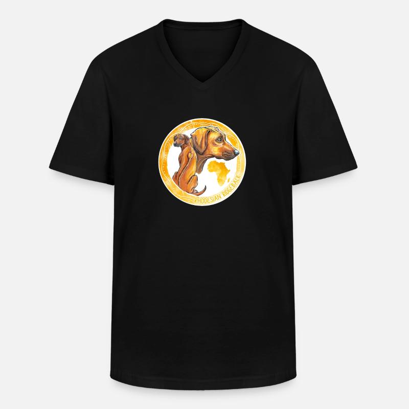 Rhodesian Ridgeback - Männer-T-Shirt mit V-Ausschnitt - Schwarz