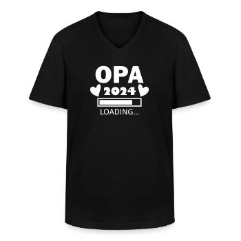 Opa 2024 - Opa werden - Opa Geschenk - Männer-T-Shirt mit V-Ausschnitt - Schwarz - Vorne - AI Model Male 178 dark (178cm)