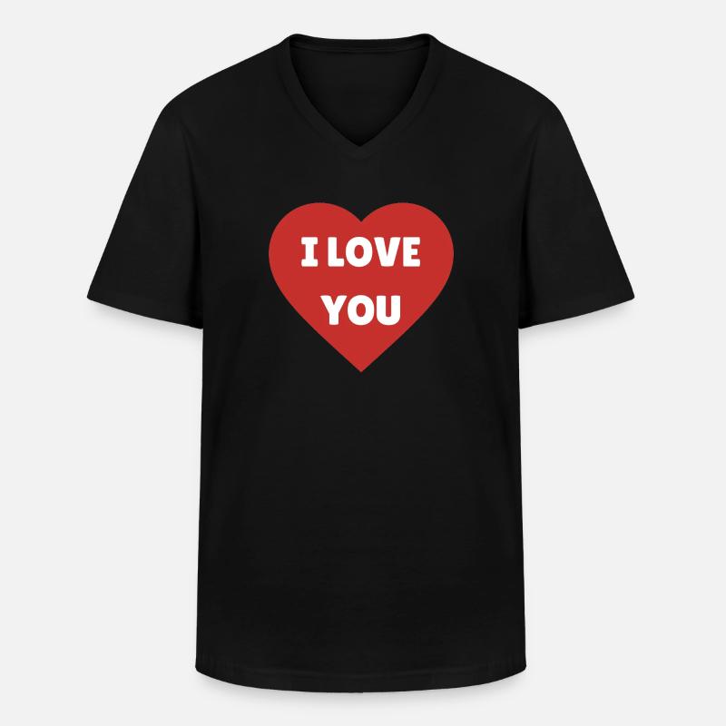 Ich liebe dich - Männer-T-Shirt mit V-Ausschnitt - Schwarz