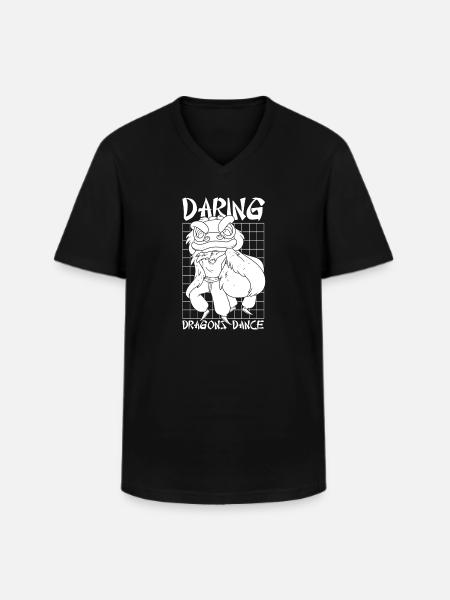 Année du Dragon 2024 - T-shirt col V Homme - noir