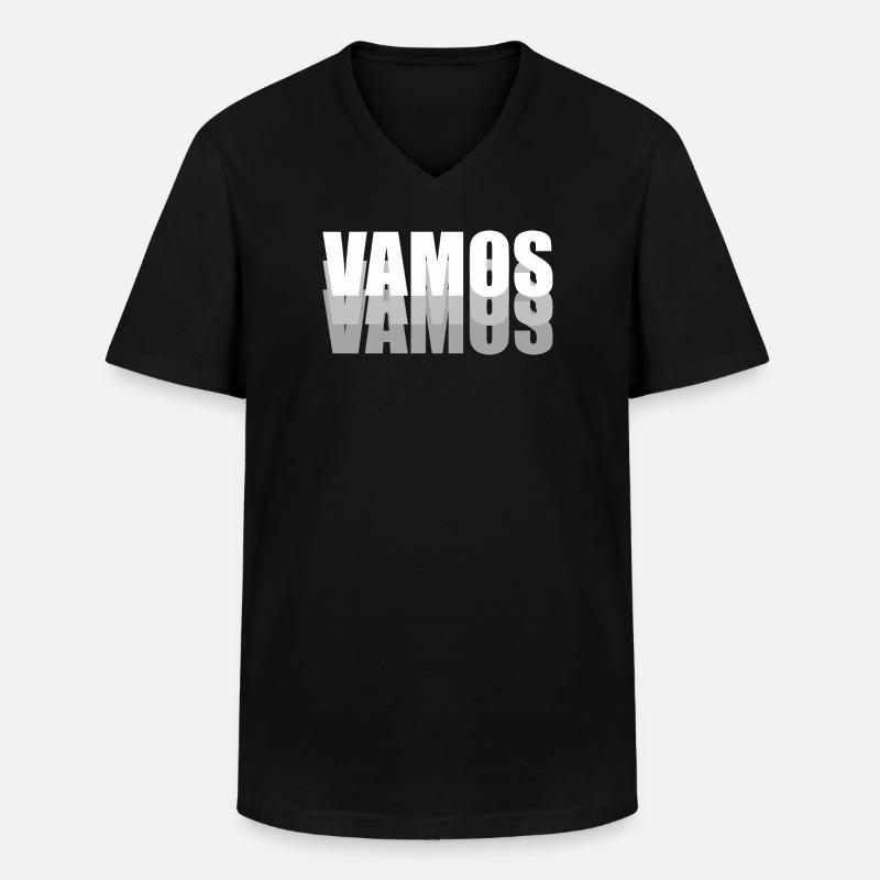 VAMOS - Männer-T-Shirt mit V-Ausschnitt - Schwarz