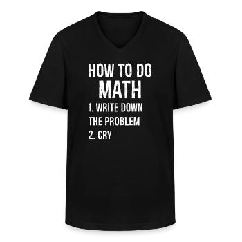Wie man Mathe-lustiges Hemd macht - Männer-T-Shirt mit V-Ausschnitt - Schwarz - Vorne - AI Model Male 178 dark (178cm)