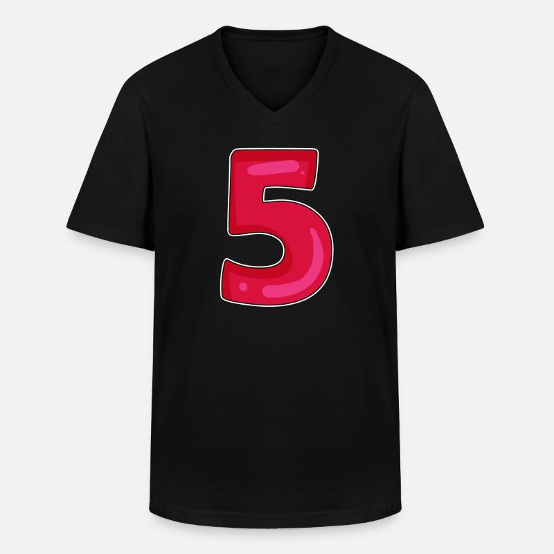 5 - Männer-T-Shirt mit V-Ausschnitt - Schwarz