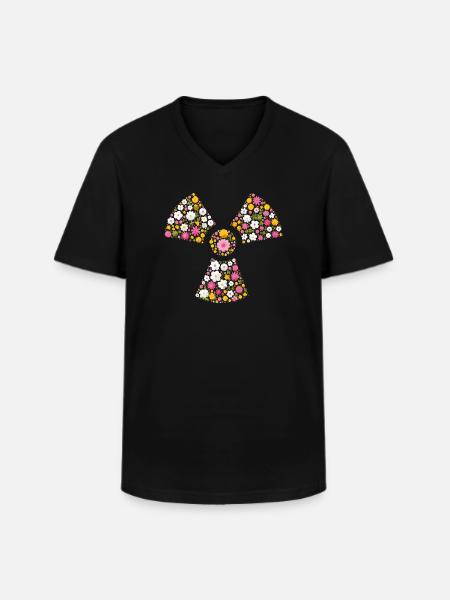 Radioactive Clover Flowers Radio Manip Radiology - Men's V-Neck T-Shirt - black