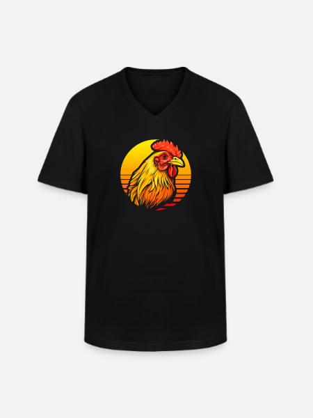 Chicken Hen - Men's V-Neck T-Shirt - black