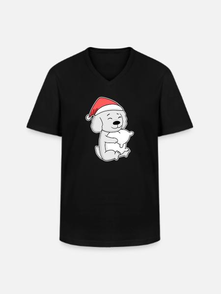 Maltese Dog Animal Christmas - Men's V-Neck T-Shirt - black