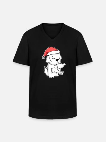 Pyrenean Mountain Dog Animal Christmas - Men's V-Neck T-Shirt - black