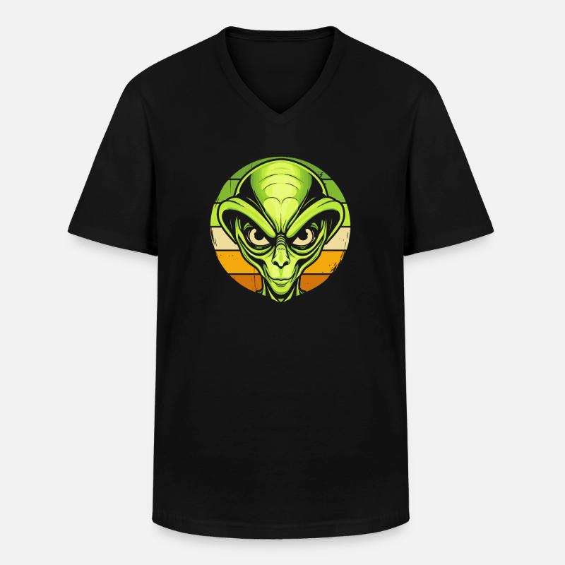 Alien Außerirdischer - Männer-T-Shirt mit V-Ausschnitt - Schwarz