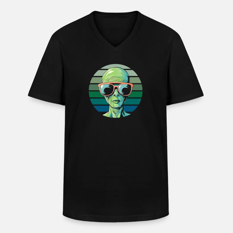 Alien Außerirdischer - Männer-T-Shirt mit V-Ausschnitt - Schwarz