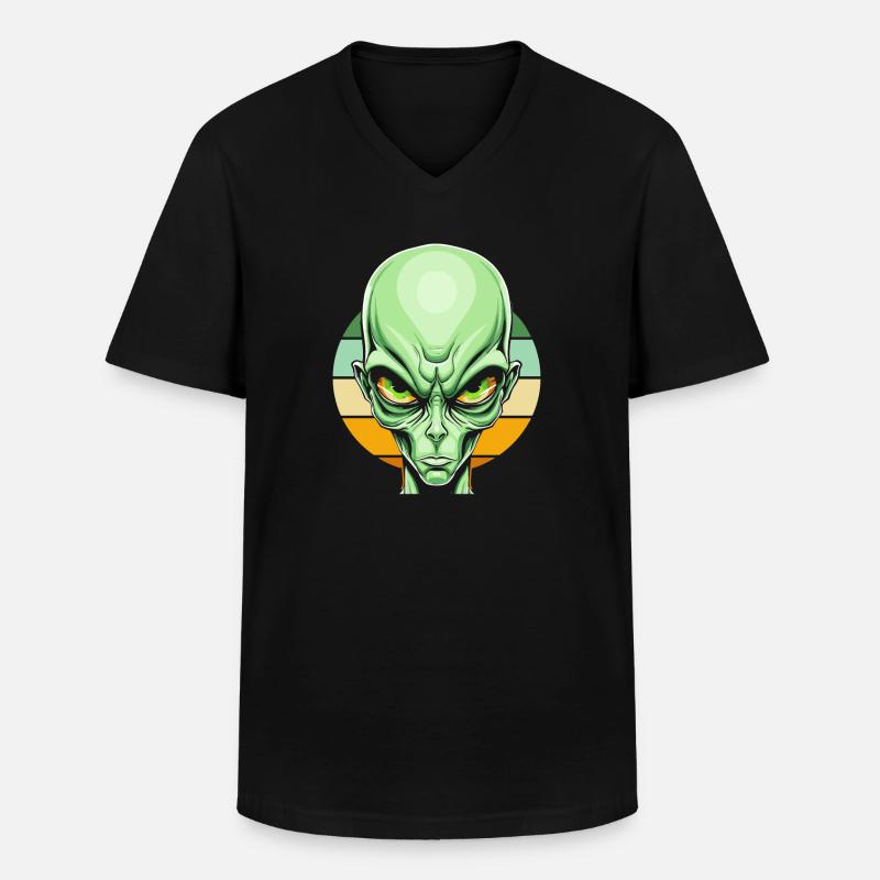 Alien Außerirdischer - Männer-T-Shirt mit V-Ausschnitt - Schwarz