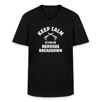 les tontons flingueurs, film culte - T-shirt col V Homme - noir - Devant - AI Model Male 178 dark (178cm)