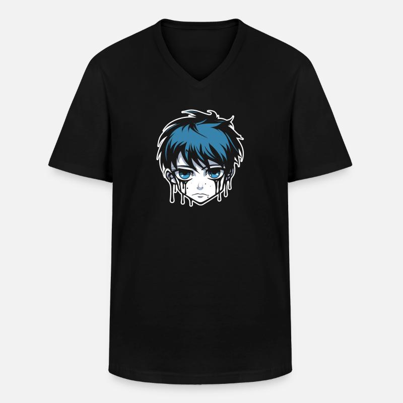 Emo Gothic - Männer-T-Shirt mit V-Ausschnitt - Schwarz