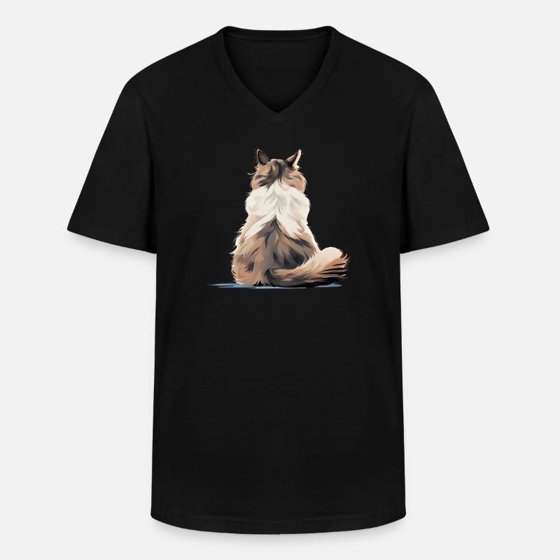Ragdoll - Männer-T-Shirt mit V-Ausschnitt - Schwarz