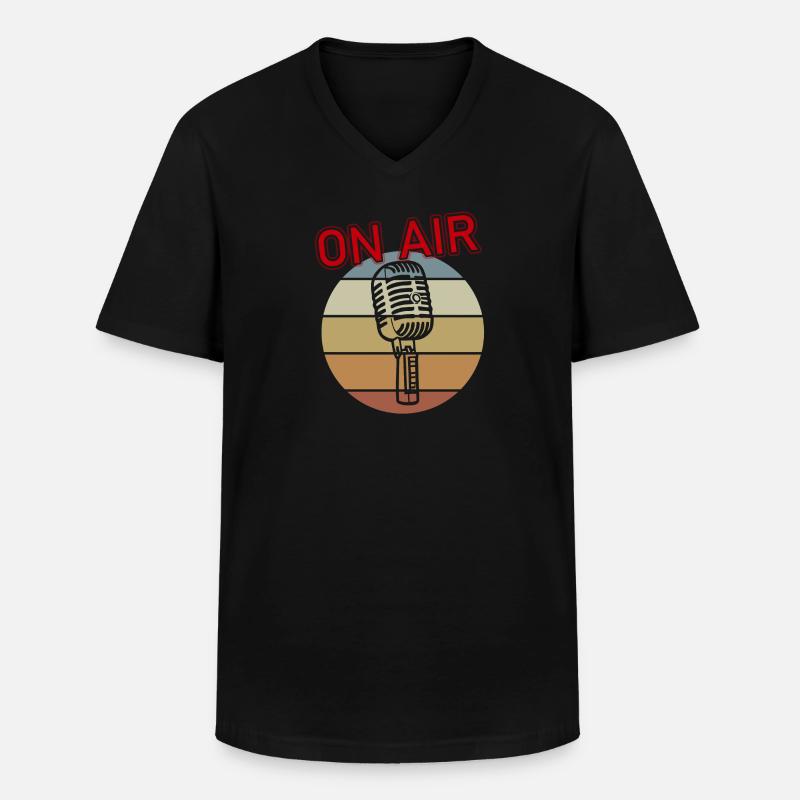 Microphone on air - Männer-T-Shirt mit V-Ausschnitt - Schwarz