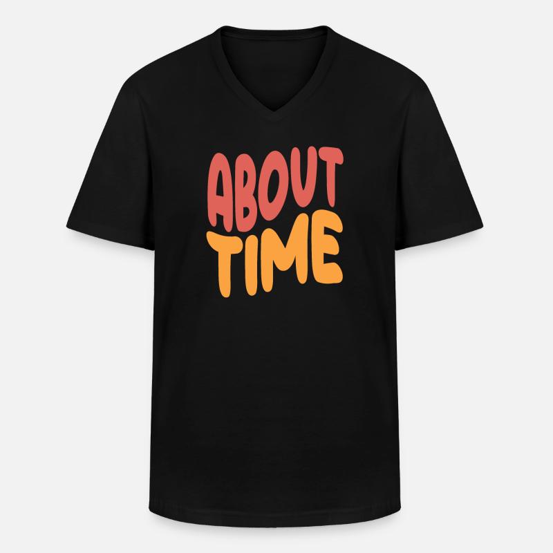 Ausdrucksstarkes Statement über die Zeit - Männer-T-Shirt mit V-Ausschnitt - Schwarz
