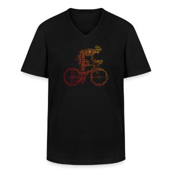 Vélo de route Vélo de route Vélo de route Vélo de route - T-shirt col V Homme - noir - Devant - AI Model Male 178 dark (178cm)