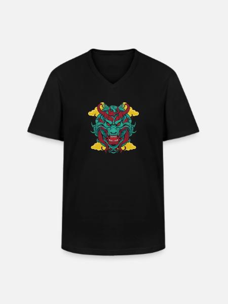 Jahr Des Drachen 2024 - Männer-T-Shirt mit V-Ausschnitt - Schwarz