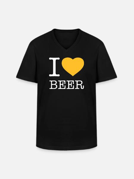 I LOVE BEER Bier - Men's V-Neck T-Shirt - black