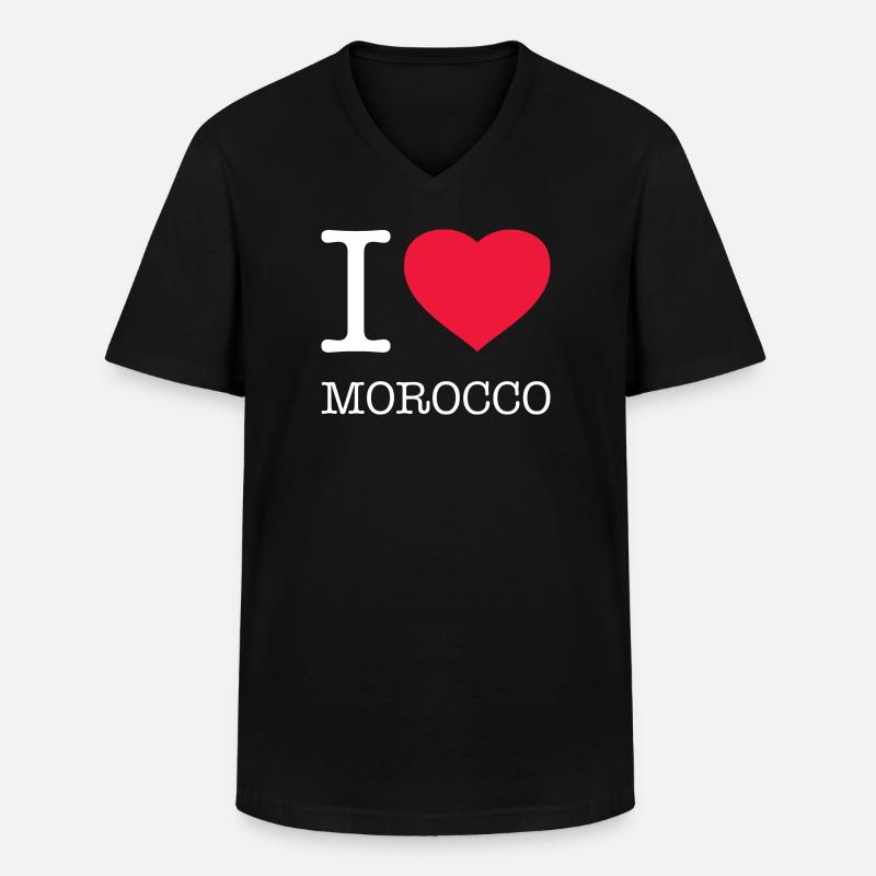 I LOVE MOROCCO - Männer-T-Shirt mit V-Ausschnitt - Schwarz