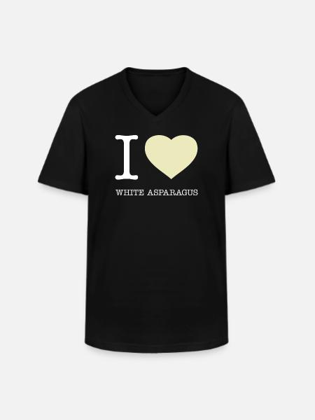 J’AIME LES ASPERGES BLANCHES Spargel - T-shirt col V Homme - noir