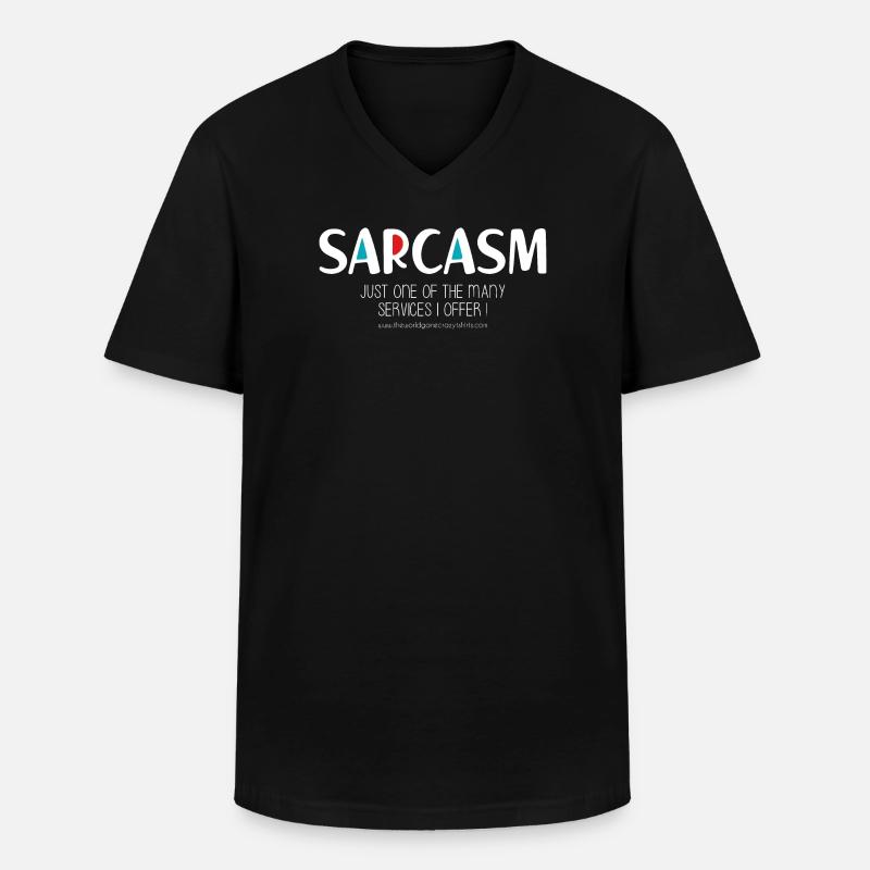 Sarkasmus (düster) - Männer-T-Shirt mit V-Ausschnitt - Schwarz