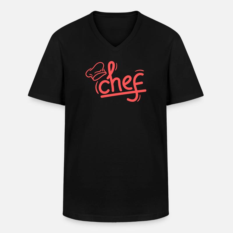 Red Chef Sketch Elegant - Männer-T-Shirt mit V-Ausschnitt - Schwarz