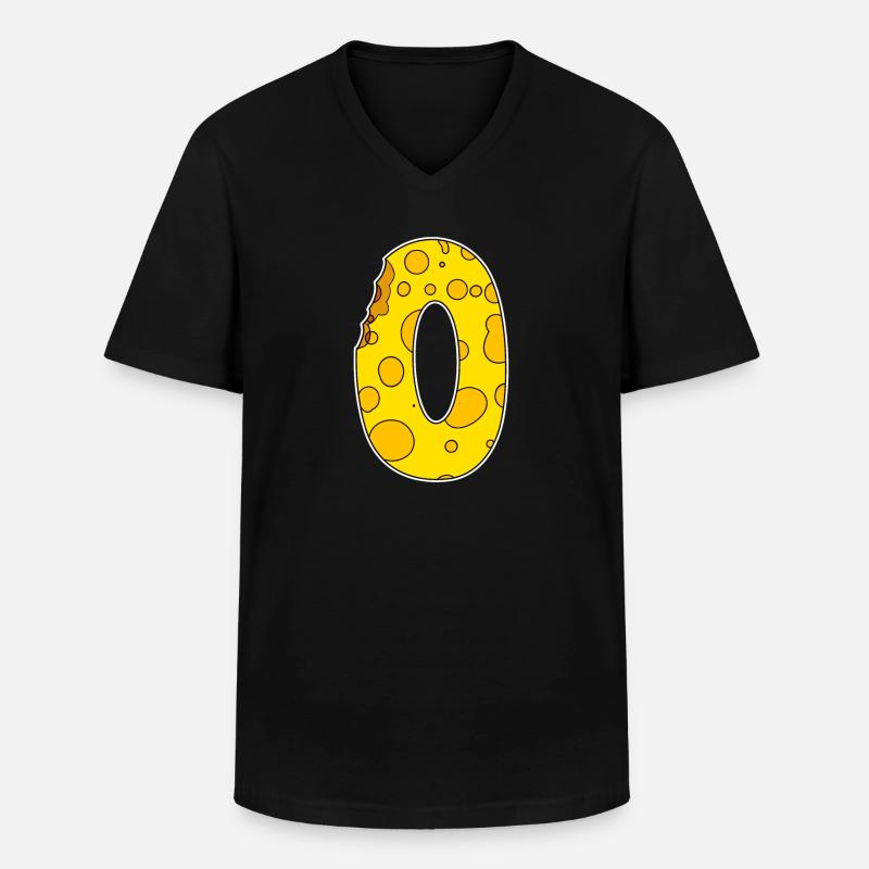 Zahl 0 - Null - Männer-T-Shirt mit V-Ausschnitt - Schwarz
