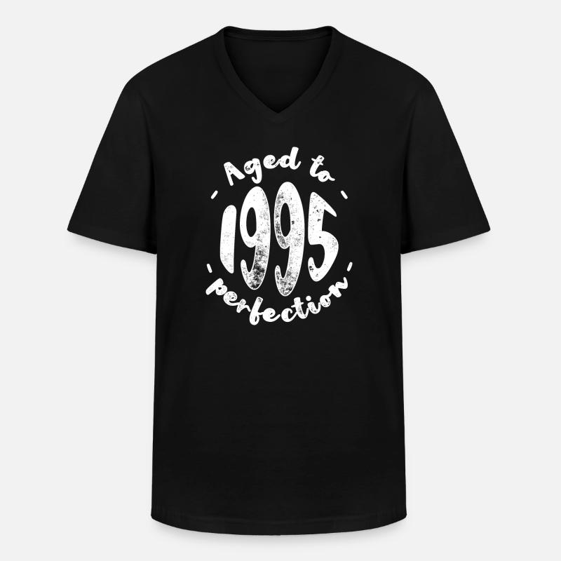 Gealtert bis 1995 Perfektion - Männer-T-Shirt mit V-Ausschnitt - Schwarz