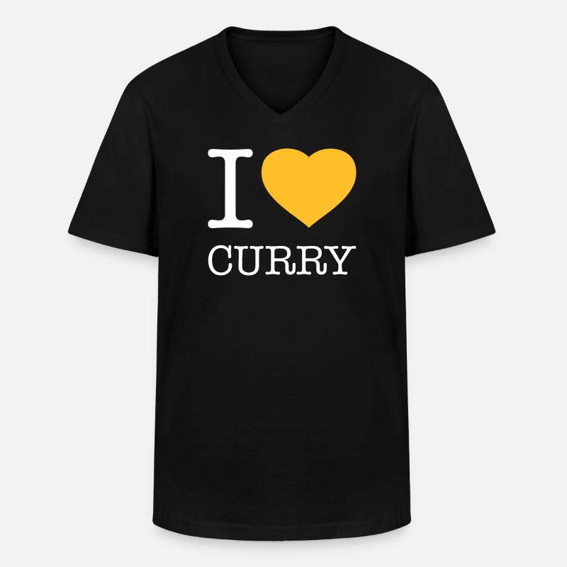 I LOVE CURRY - Männer-T-Shirt mit V-Ausschnitt - Schwarz
