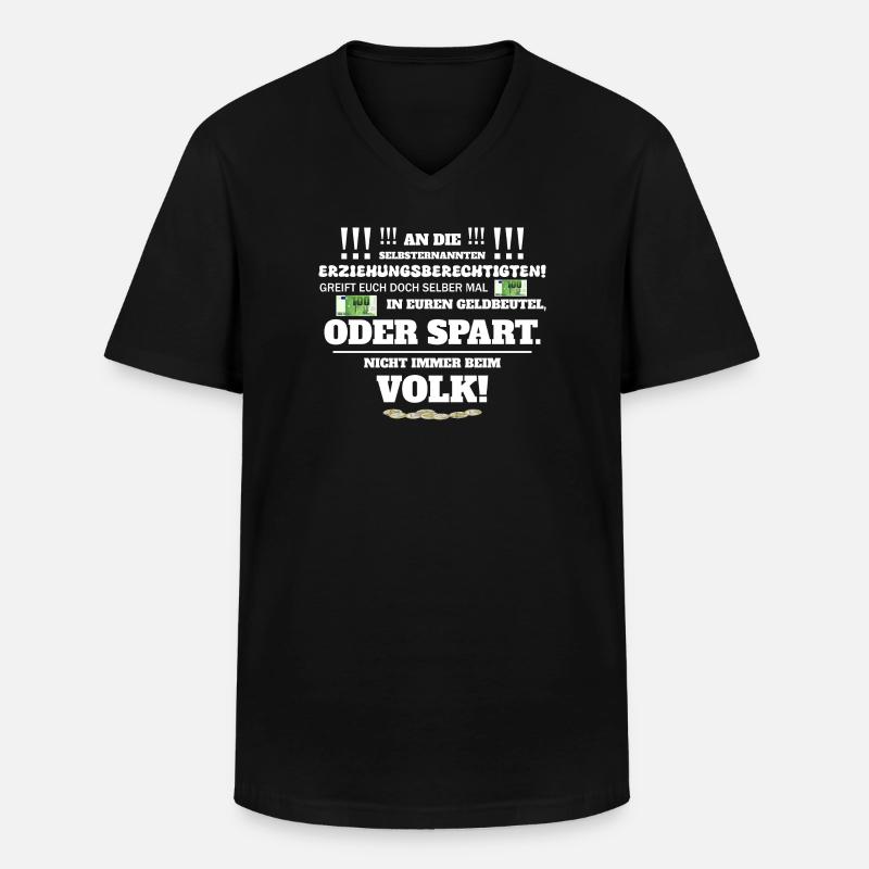 Nicht immer vom Volk - Männer-T-Shirt mit V-Ausschnitt - Schwarz