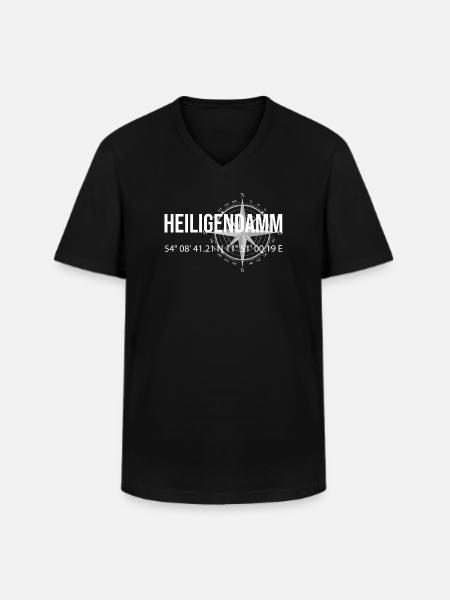Koordinaten Heiligendamm - Männer-T-Shirt mit V-Ausschnitt - Schwarz