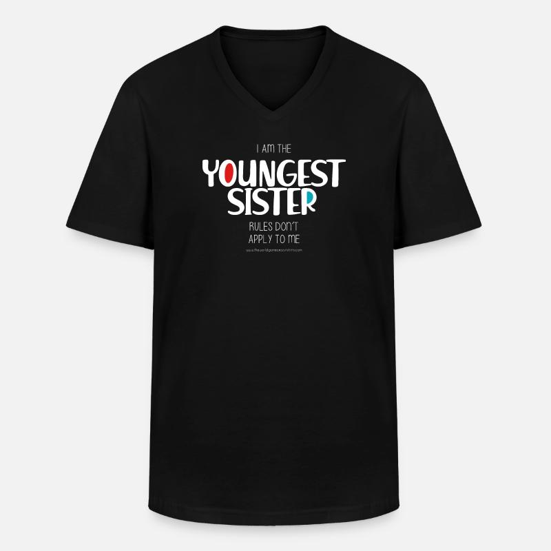 Jüngste Schwester - Männer-T-Shirt mit V-Ausschnitt - Schwarz