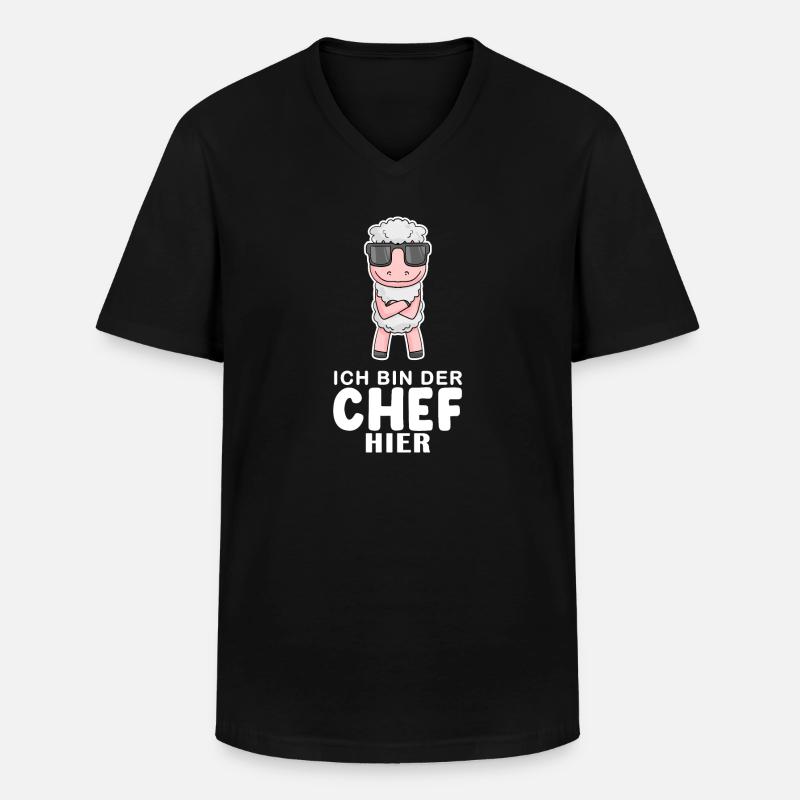 Schaf - Männer-T-Shirt mit V-Ausschnitt - Schwarz