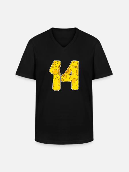 14 Years of Funny Cheese - Men's V-Neck T-Shirt - black