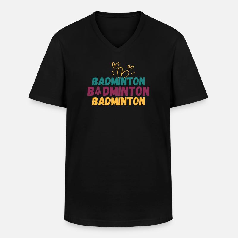 Badminton Badminton Badminton - Männer-T-Shirt mit V-Ausschnitt - Schwarz