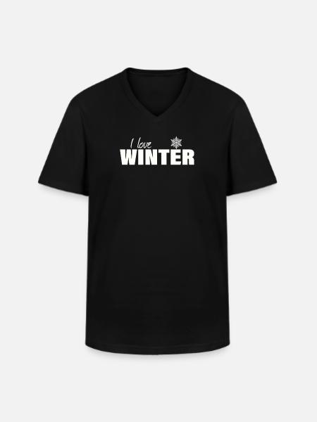 i love winter - Men's V-Neck T-Shirt - black