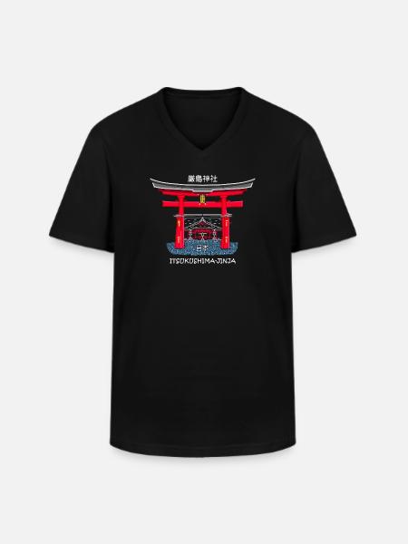 Itsukushima Shrine, Miyajima, Hiroshima. Japan - Men's V-Neck T-Shirt - black